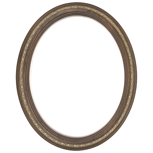 Closeout Oval Frame Walnut with Gold Inlay - 22" x 28"
